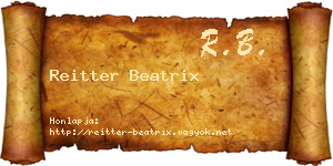 Reitter Beatrix névjegykártya